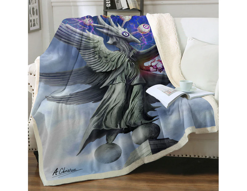 Fiction Art Surreal Eye Angel Throw Blanket