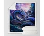 Scary Dragon Monster of the Ocean Throw Blanket