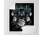 Gothic Art Sinister Wings Moon Night Crow Throw Blanket