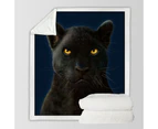 Wild Animal Art Portrait Black Panther Throw Blanket
