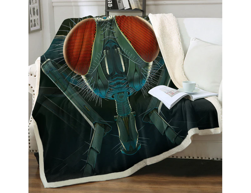 Cool Science Fiction Art Metal Fly Throw Blanket