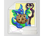 Lovely Dragon Eating a Cookie Throw Blanket
