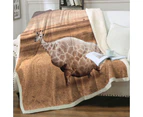 Funny Animals Art Fat Giraffe Throw Blanket