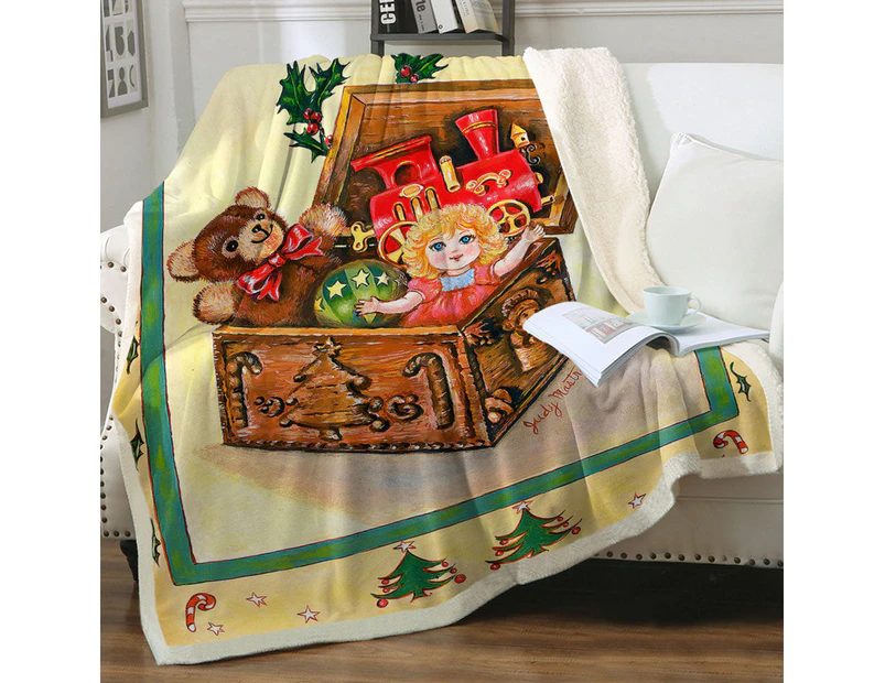Cool Vintage Art for Kids the Toy Box Painting Throw Blanket