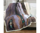 Daughter of the Wind Native American Girl Horse Throw Blanket