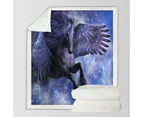 Fantasy Art the Magical Dark Angel Horse Throw Blanket