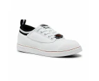 Volley Safety Steel Cap Mens Toe Caps Volleys Work Lace Shoes - White/ Black Canvas - White/Black