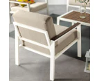 Zinus 4-Piece Dillon Outdoor Lounge Furniture Set - White/Natural/Grey