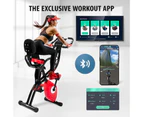 Genki Folding Exercise Spin X-Bike Magnetic Indoor Cycling Upright Recumbent Bicycle 100 Levels LCD App Bluetooth