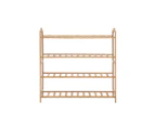 Levede Bamboo Shoe Rack Storage Wooden Organizer Shelf Shelves Stand 4 Tier 80cm - Brown,Natural