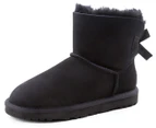 OZWEAR Connection Women's Bow Mini Ugg Boots - Black