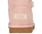 OZWEAR Connection Unisex Button Mini Ugg Boots - Pink