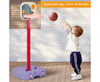 Costway Kids Basketball Hoop Set Stand System Ring Indoor Toddler Activity Centre Adjustable Height Children Gift, Purple