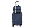 Slimbridge 2pcs 20"Travel Luggage Set 12"Hand Carry On Bag Suitcase Case Navy