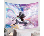 Cool Galaxy Cat on Sloth on Unicorn in Space Tapestry
