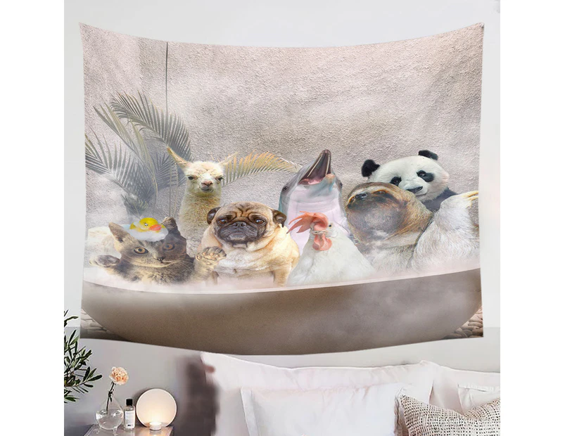 Funny and Cute Animals Taking a Bath Tapestry