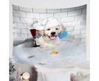 Funny Cute Golden Retriever Dog Bath Tapestry