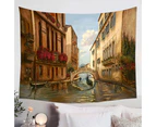 Venetian City Canal and Gondola Art Painting Tapestry