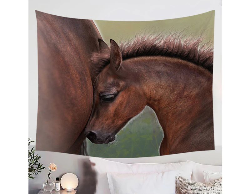 Horse Art Cute Momma with Foal Tapestry