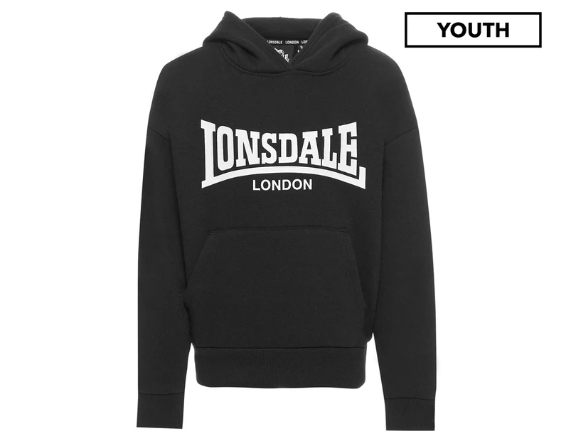 Lonsdale Youth Girls' Tanner Hoodie - Black/White