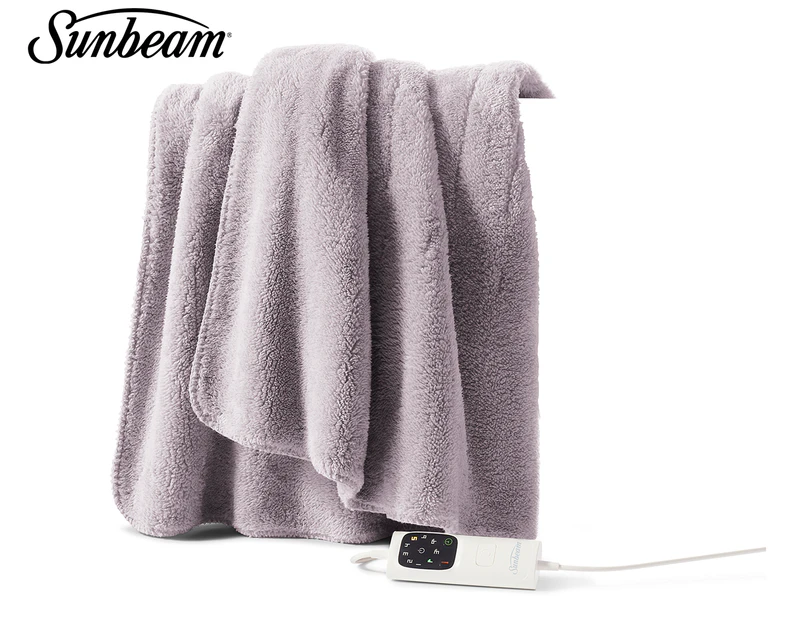 Sunbeam 120x160cm Feel Perfect Heated Throw Blanket - Grey TRF4200