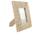 Maine & Crawford 15x10cm Peace Mango Wood Photo Frame - White Wash