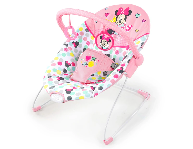 Disney Bright Starts Baby/Newborn Vibrating Bouncer Chair 0m+ Minnie Mouse Pink