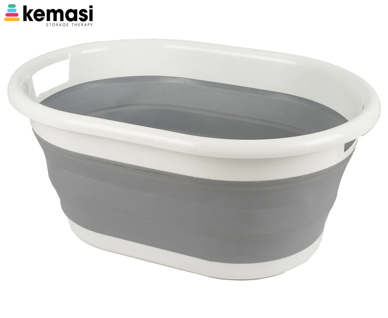 Kemasi Collapsible Portable Round Laundry Washing Clothes Storage Basket