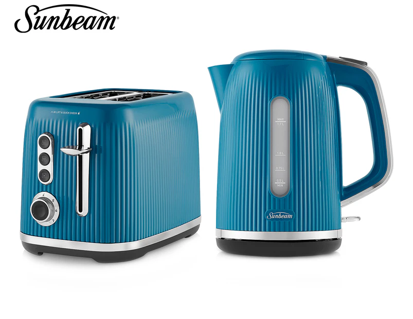 Sunbeam Brightside Toaster & Kettle Breakfast Set - Blue/Silver