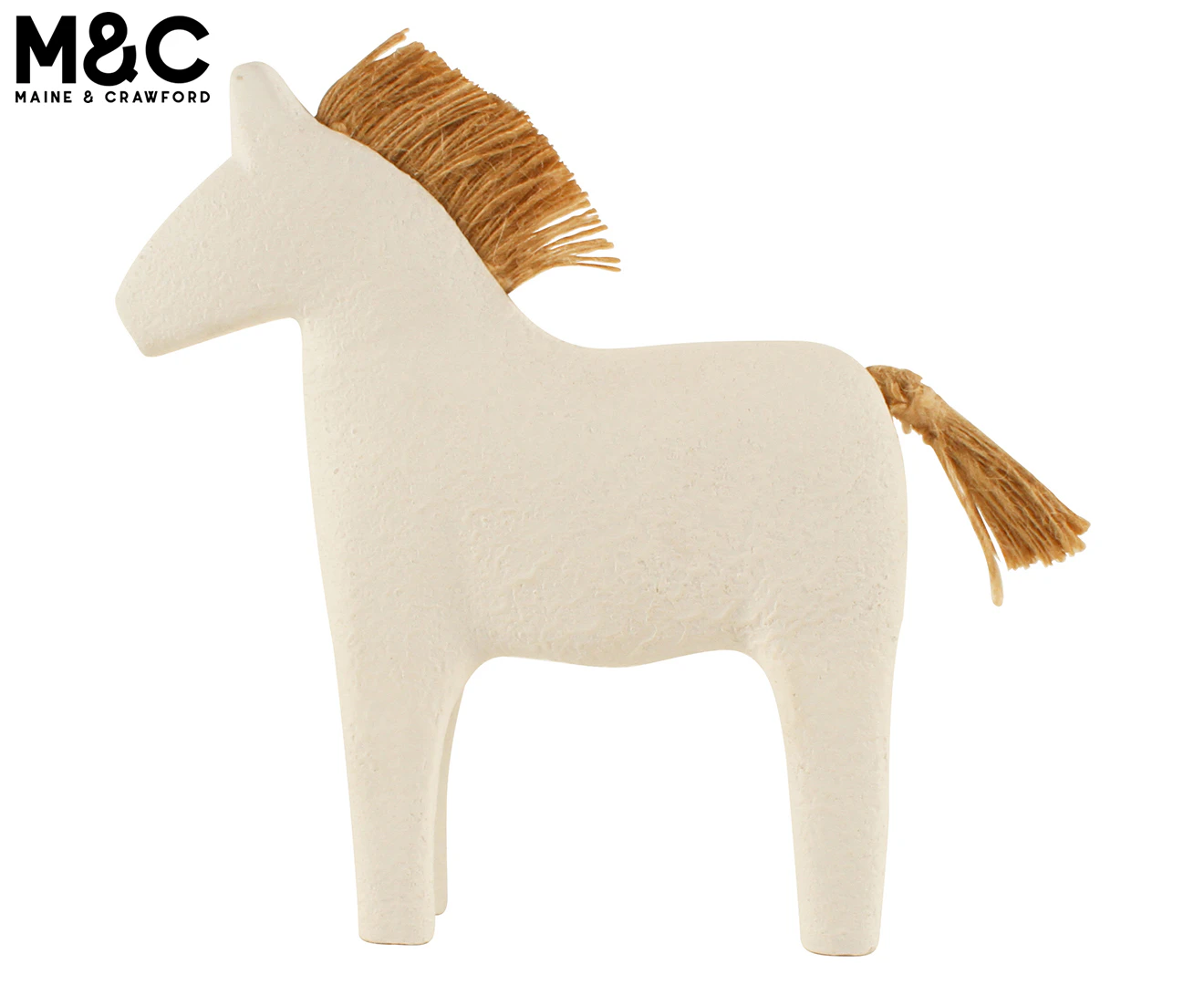 Maine & Crawford Claire 19cm Horse Ornament Sculpture Home Decor White/Natural