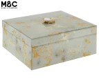 Maine & Crawford Wilda 24cm Agate Design Glass Jewellery Box Organiser Cream