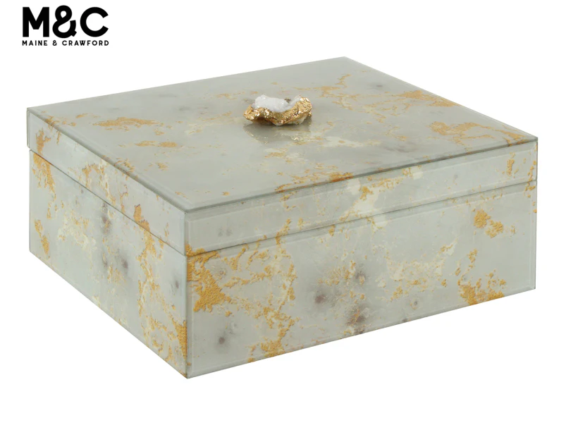 Maine & Crawford 24cm Wilda Agate Jewellery Box - Gold/Cream