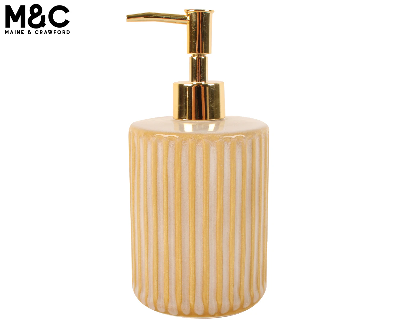 Maine & Crawford Inko 19x9cm Bathroom Ceramic Liquid Soap Dispenser Bottle Cream