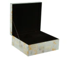 Maine & Crawford Wilda 24cm Agate Design Glass Jewellery Box Organiser Cream