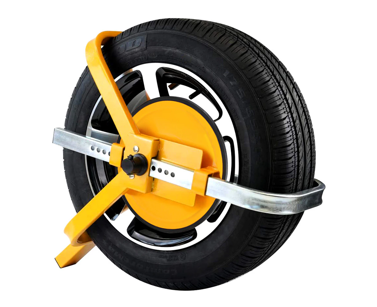 Wheel Defender Lock Clamp Tire Vehicle Caravan Security Anti-theft Heavy Duty