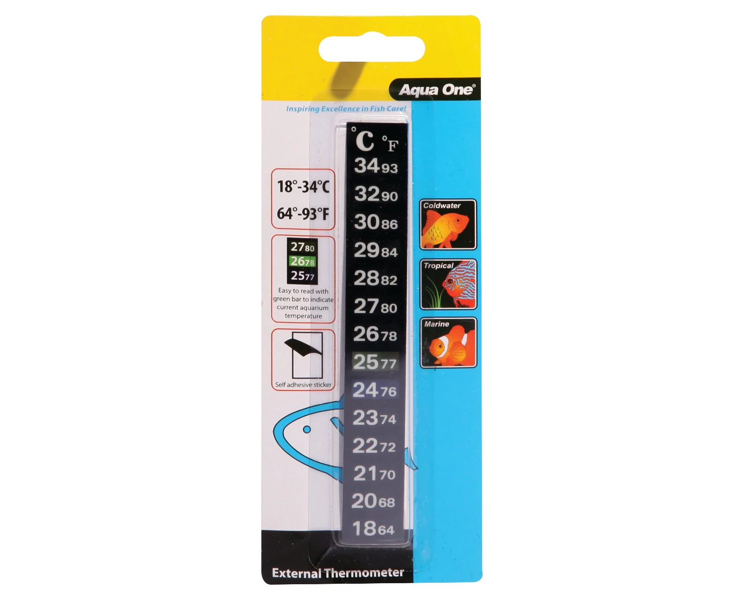 Aqua One Digital Stick On Thermometer for Aquariums Fish Tanks