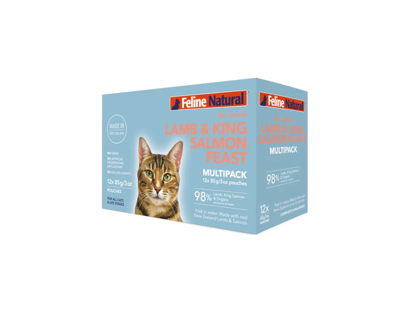 Feline Natural Pouches Lamb & Salmon Wet Cat Food 12x85g