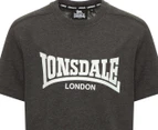 Lonsdale Youth Boys' Brompton Core Tee / T-Shirt / Tshirt - Charcoal Marle/White