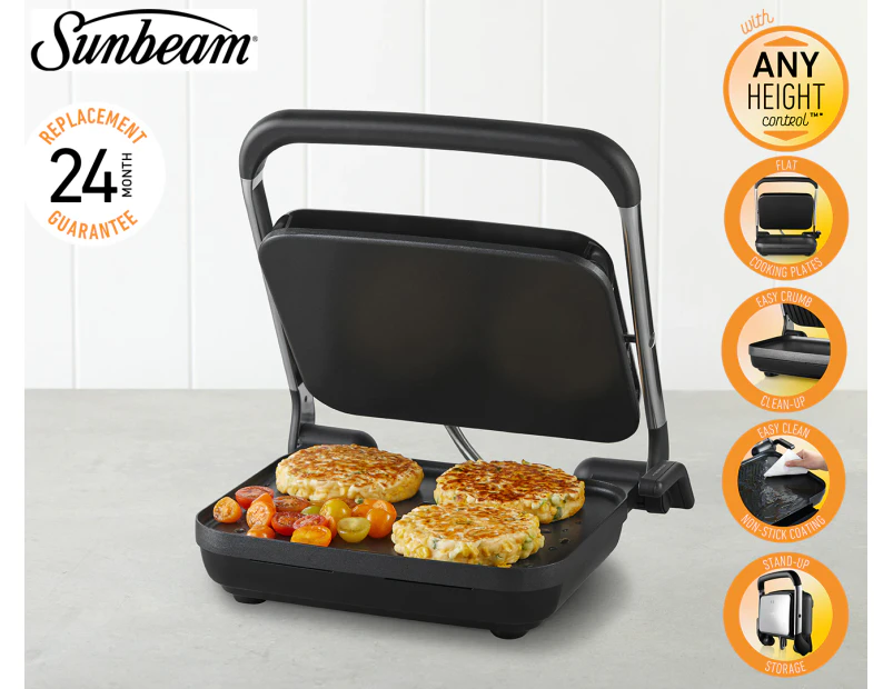 Sunbeam Café Style 4-Slice Sandwich Press - Black/Silver SPM4000SS