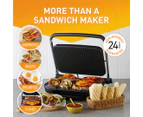 Sunbeam Café Style 6-Slice Sandwich Press - Black/Silver GRM7000SS