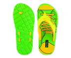 Flite Kid's Sneaker Lace Design Flip Flops - Green/Yellow