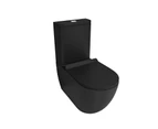 Rimless 620x345x830mm Bathroom Toilets Matt Black Ceramic Toilet Suite Floor Mounted Top/Bottom Inlet