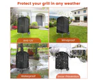 Protective Circular BBQ Cover for Picnic Waterproof Dustproof and Sunscreen Barbeque Cover for Home Patio Yard
