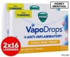 2 x 16pk Vicks VapoDrops Anti-Inflammatory Lozenges Honey Menthol 1