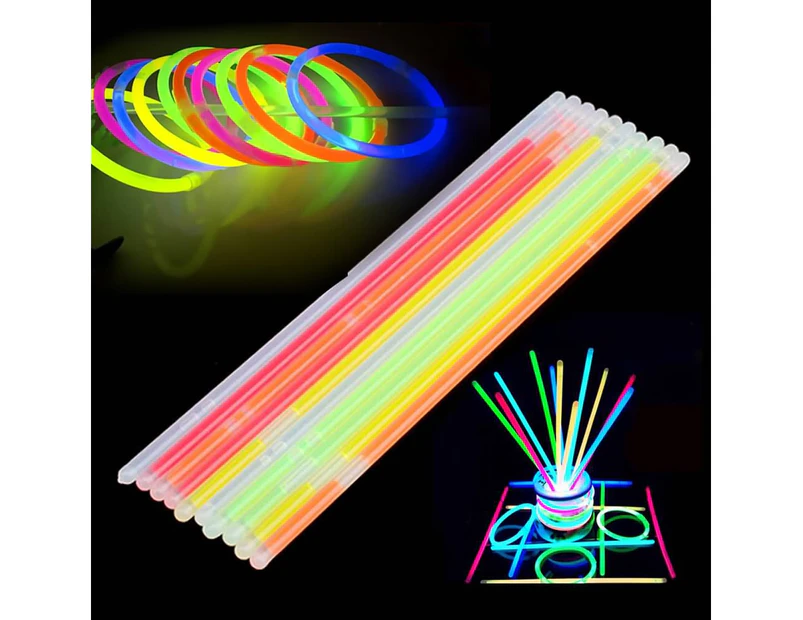 200PCS Glow Sticks Bracelets Necklaces Neon Colors Party Favors Disco Rave Rock