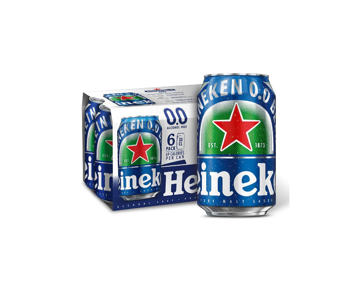 Heineken Zero Non Alcoholic Beer Case 4 X 6 Pack 330ml Cans