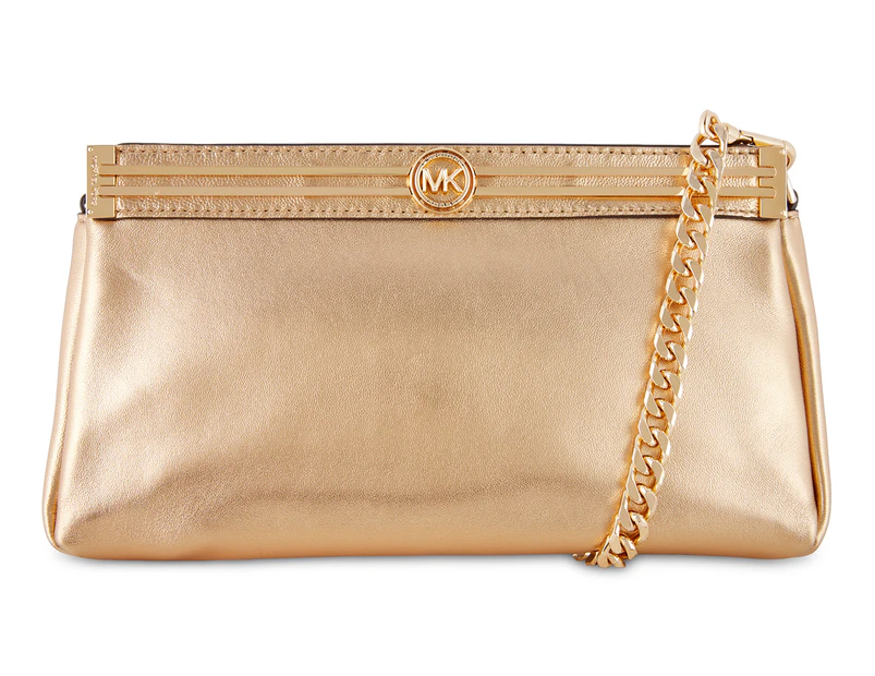 Michael Kors Kiera Convertible Clutch Bag - Pale Gold