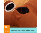 Pipers Pet Cat Tunnel Tube 4 Way Cat Tunnel Extra Large Extra Long Big Collapsib - Brown Plush Warmth 3 Ways
