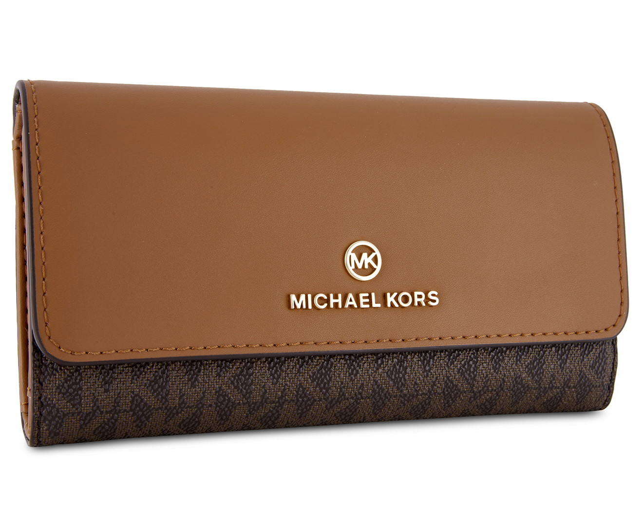 Michael Kors Jet Set Large Trifold Wallet - Brown/Acorn 