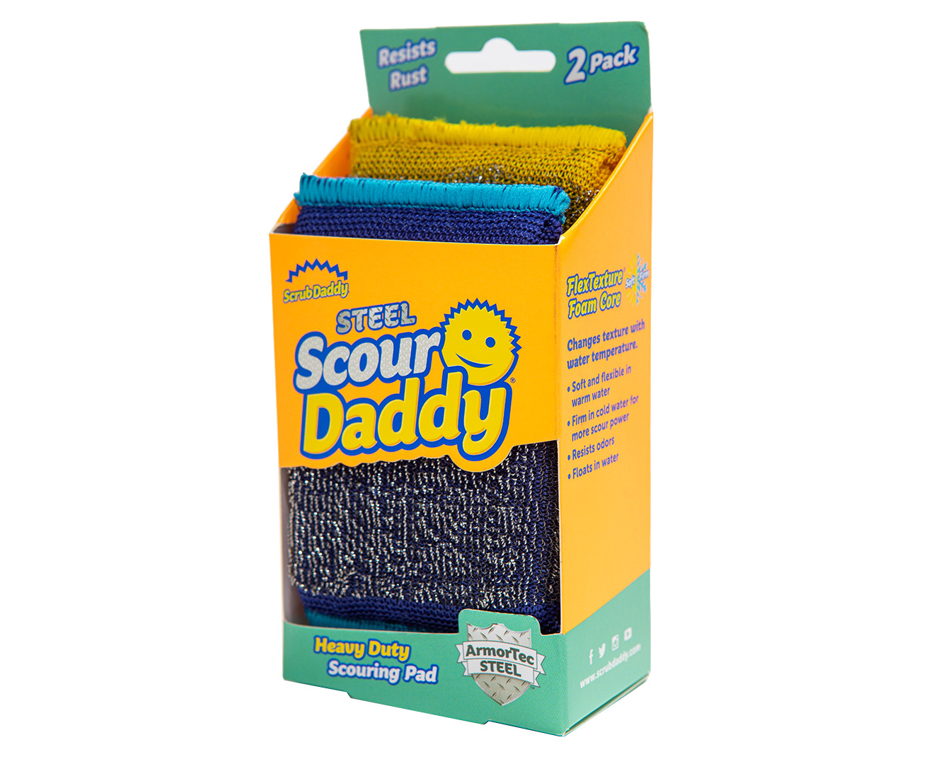 Scrub Daddy Scour Daddy Steel Sponge, 2 Count 